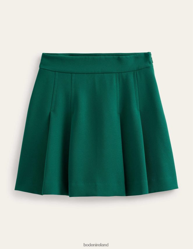 Emerald Green Clothing Pleated Crepe Mini Skirt Boden Women L466L61981
