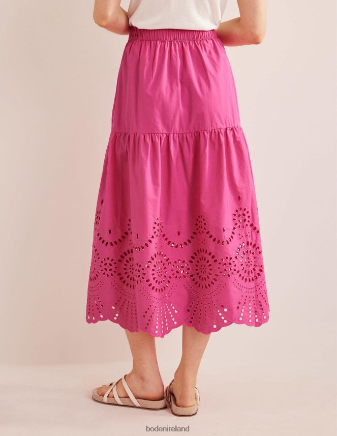 Festival Pink Clothing Full Broderie Skirt Boden Women L466L61426