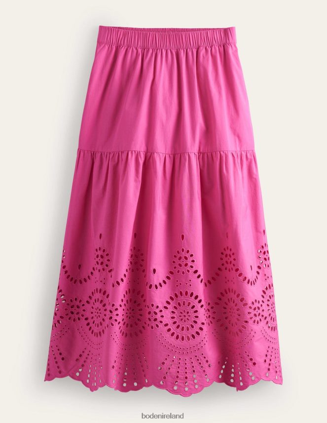 Festival Pink Clothing Full Broderie Skirt Boden Women L466L61426
