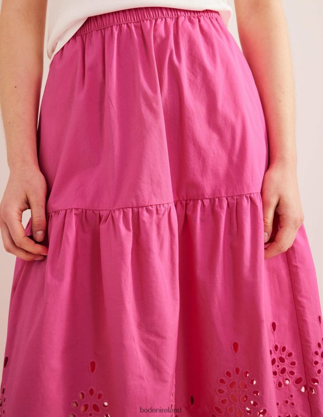 Festival Pink Clothing Full Broderie Skirt Boden Women L466L61426