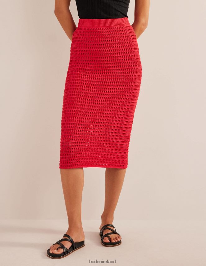 High Risk Red Clothing Crochet Knit Midi Skirt Boden Women L466L61621