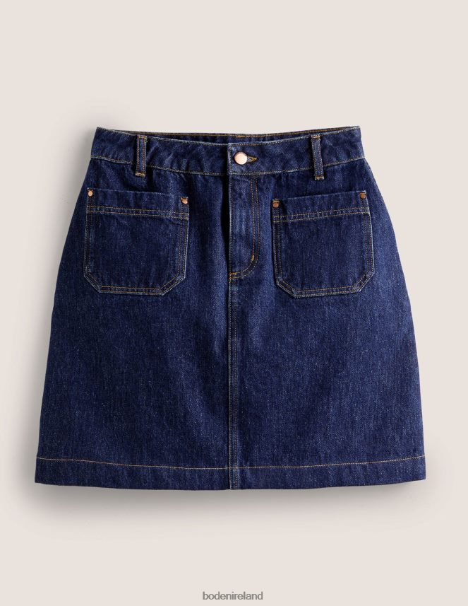 Indigo Denim Clothing Patch Pocket Denim Mini Skirt Boden Women L466L62405