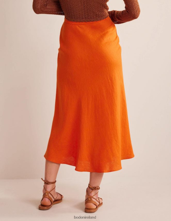 KUMQUAT Clothing Bias Linen Midi Skirt Boden Women L466L61543