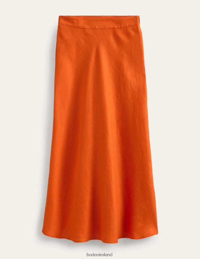 KUMQUAT Clothing Bias Linen Midi Skirt Boden Women L466L61543