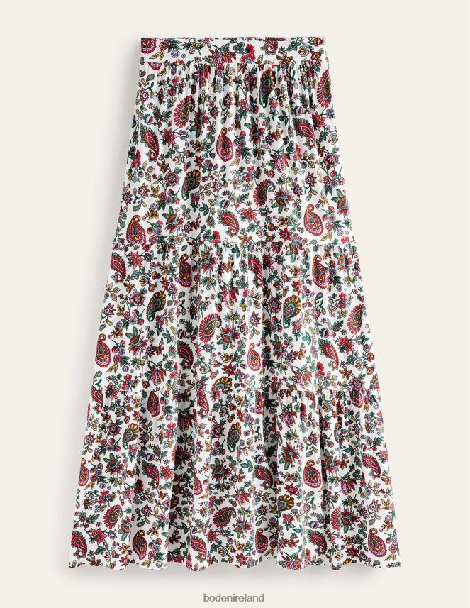 Multi & Dandelion Paisley Clothing Jersey Maxi Skirt Boden Women L466L61053