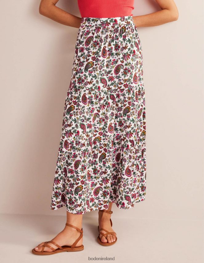 Multi & Dandelion Paisley Clothing Jersey Maxi Skirt Boden Women L466L61053