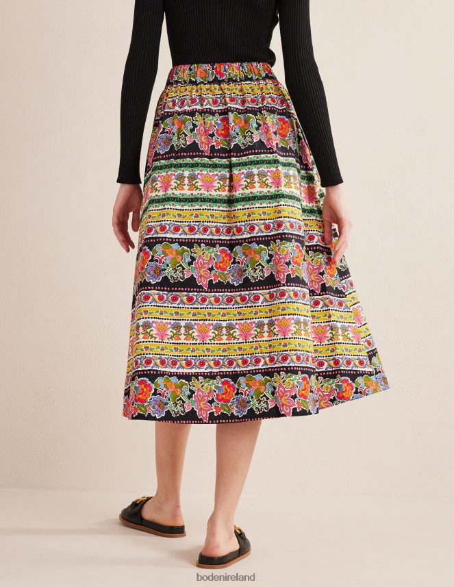 Multi & Tapestry Stripe Clothing Pleated Full Midi Skirt Boden Women L466L62225