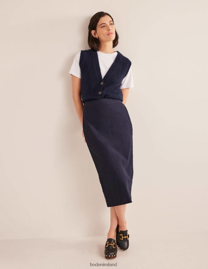 NAVY Clothing Cotton Textured Pencil Skirt Boden Women L466L61574