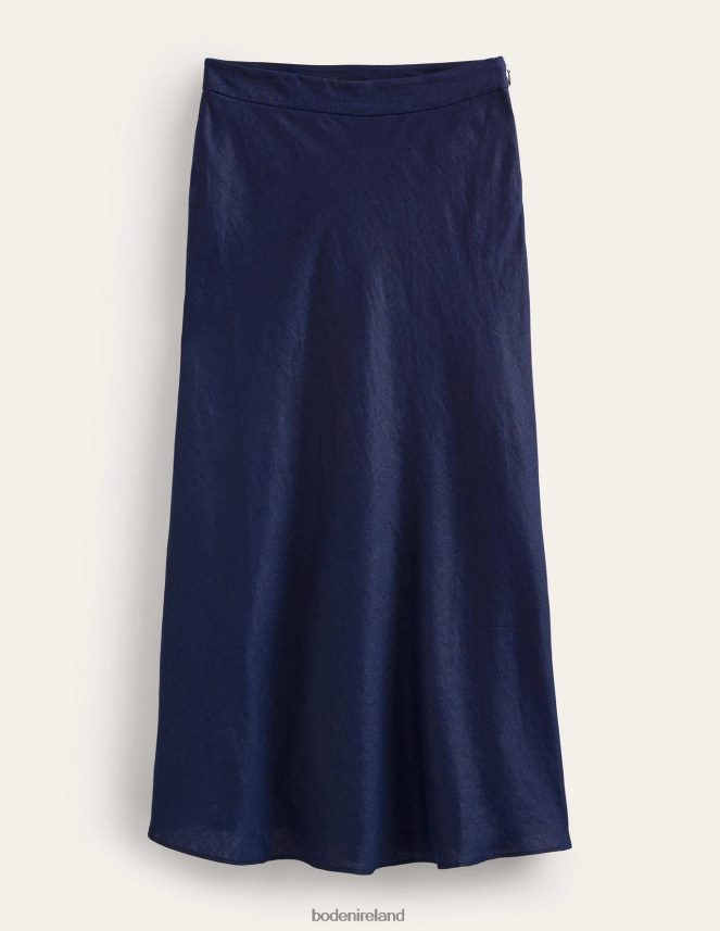 Navy Clothing Bias Linen Midi Skirt Boden Women L466L61069