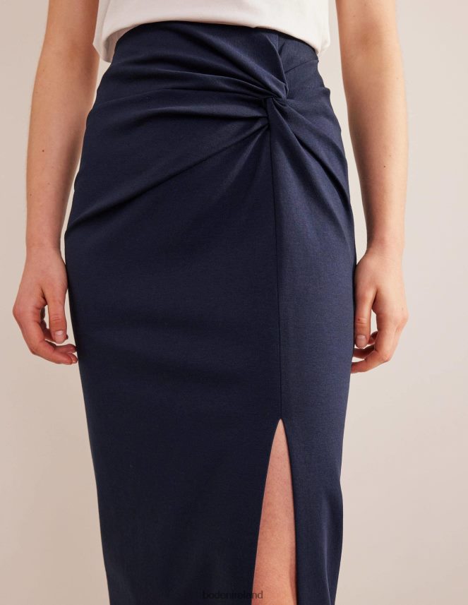 Navy Clothing Knot Detail Jersey Midi Skirt Boden Women L466L6981
