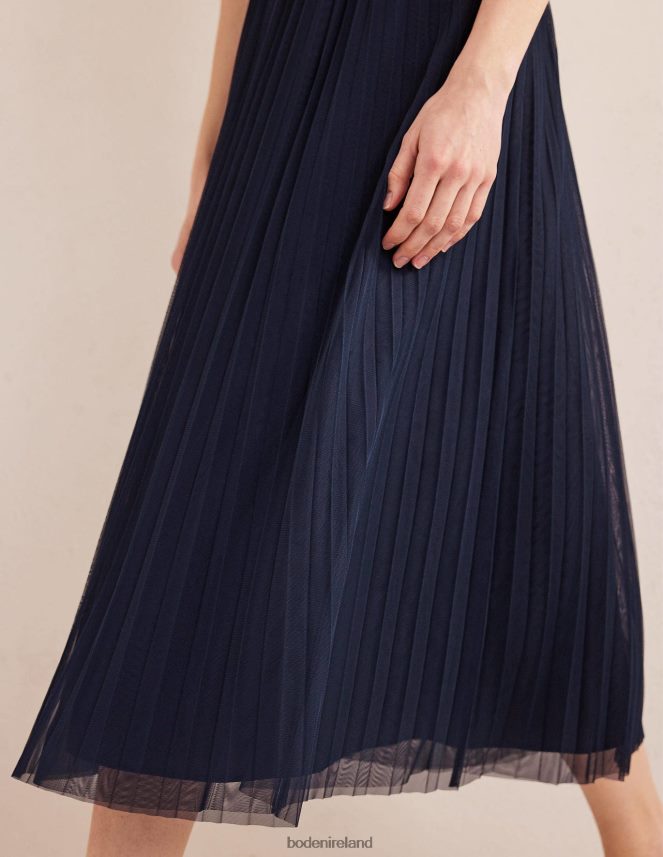Navy Clothing Pleated Tulle Skirt Boden Women L466L6642