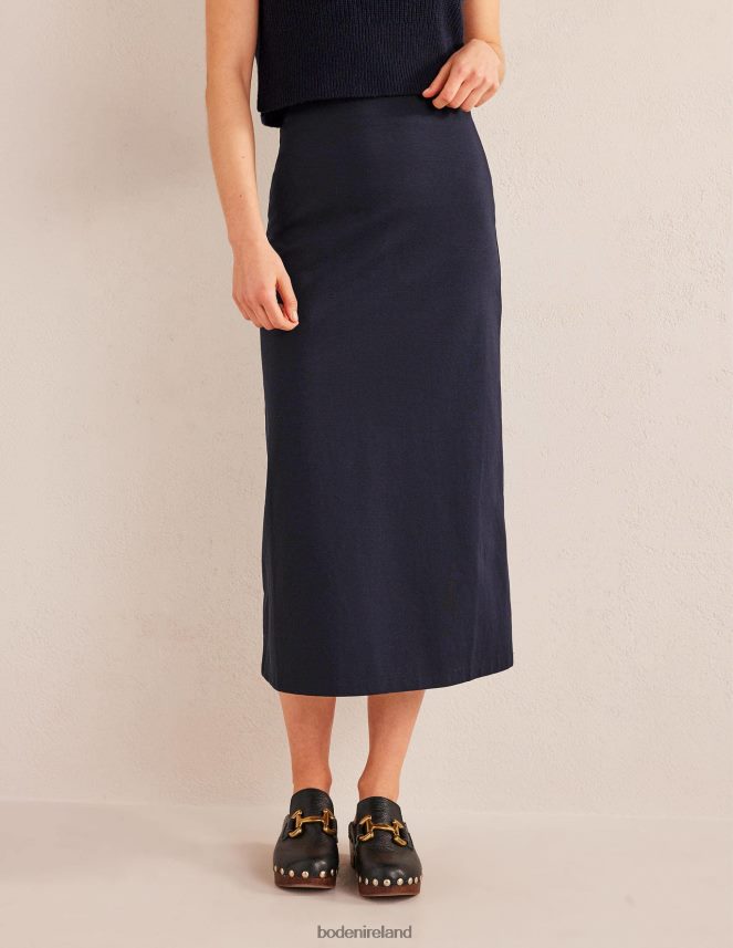 Navy Clothing Straight Jersey Midi Skirt Boden Women L466L61614