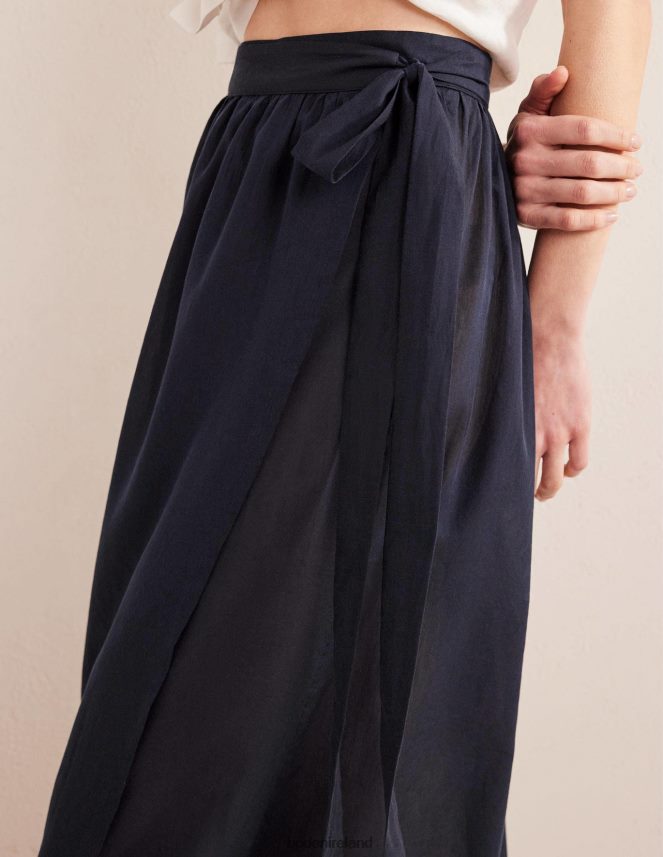 Navy Clothing Wrap Cotton Maxi Skirt Boden Women L466L61923