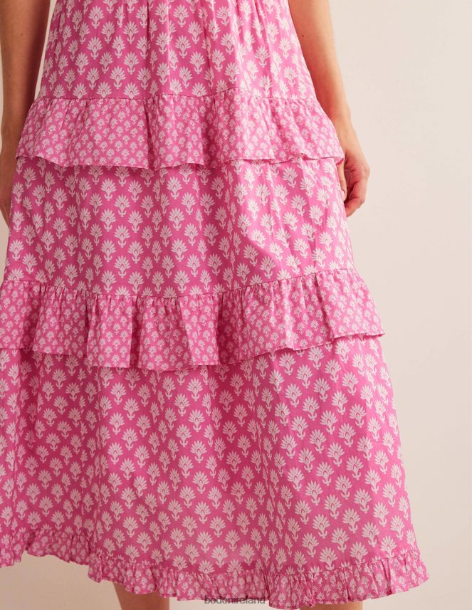 Plum Blossom & Daisy Pome Clothing Tiered Cotton Maxi Skirt Boden Women L466L6633