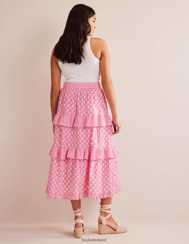 Plum Blossom & Daisy Pome Clothing Tiered Cotton Maxi Skirt Boden Women L466L6633