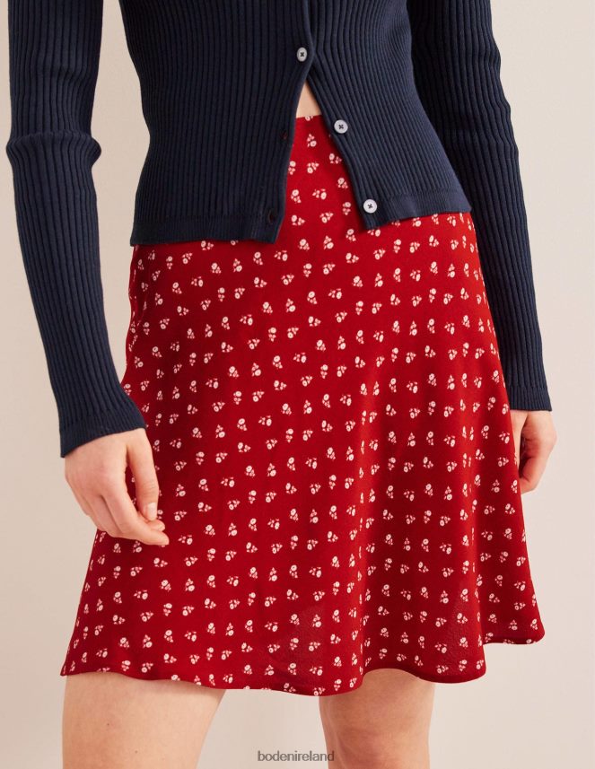 Poinsettia & Sweet Daisy Clothing Bias Crepe Mini Skirt Boden Women L466L61724
