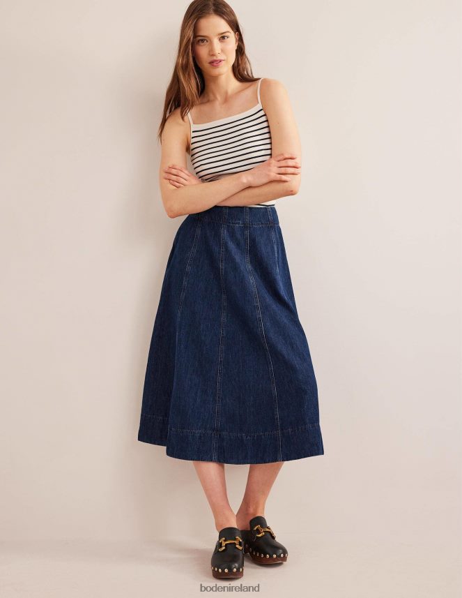 Rinse Wash Clothing Denim Paneled Skirt Boden Women L466L6645
