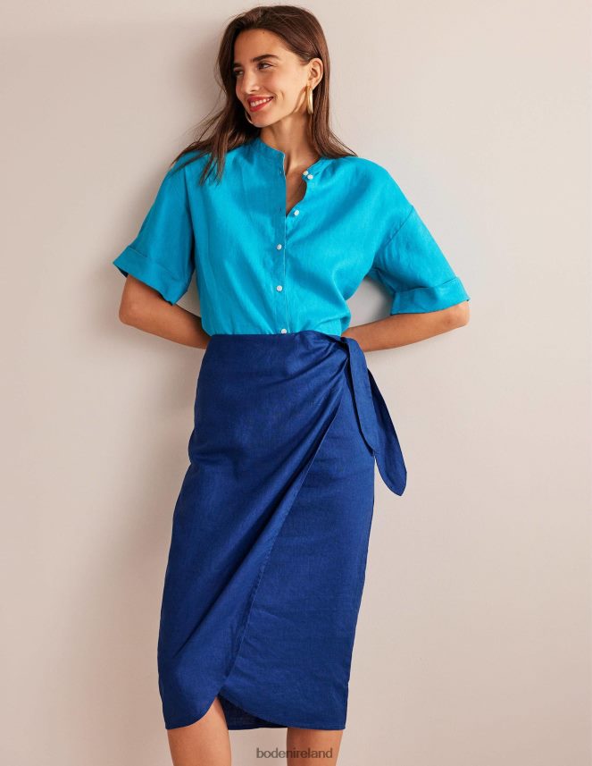 Sapphire Clothing Wrap-Front Linen Midi Skirt Boden Women L466L61232