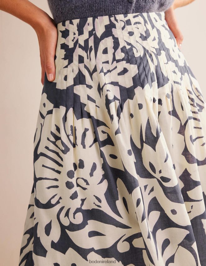 Sapphire & Oak Terrace Clothing Pleated Cotton Midi Skirt Boden Women L466L61223