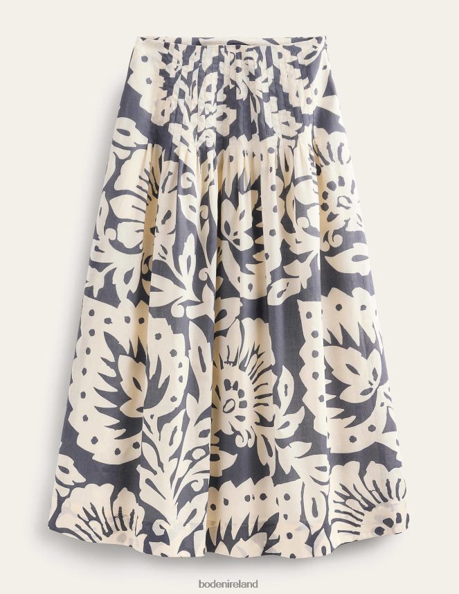 Sapphire & Oak Terrace Clothing Pleated Cotton Midi Skirt Boden Women L466L61223