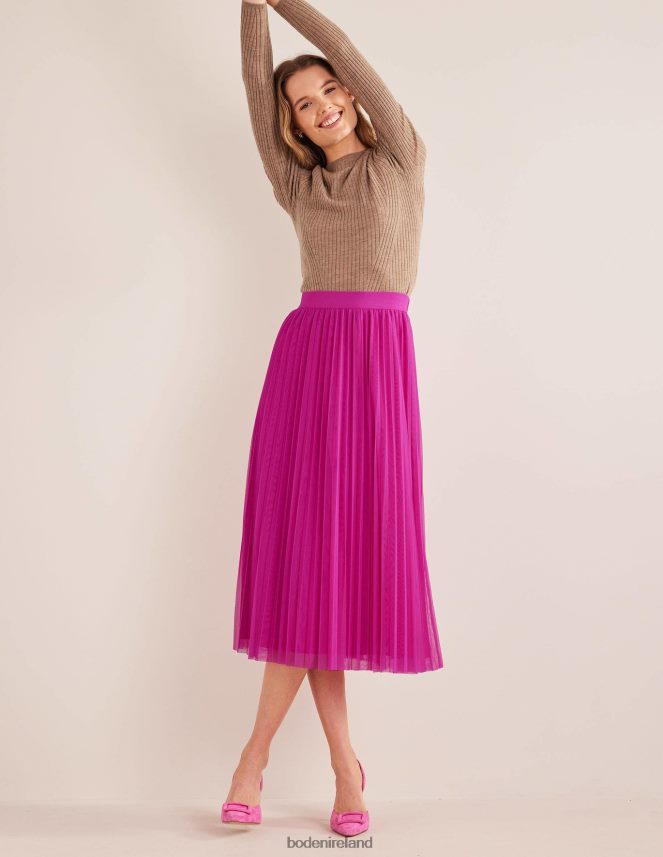 Shocking Pink Clothing Pleated Tulle Skirt Boden Women L466L62251