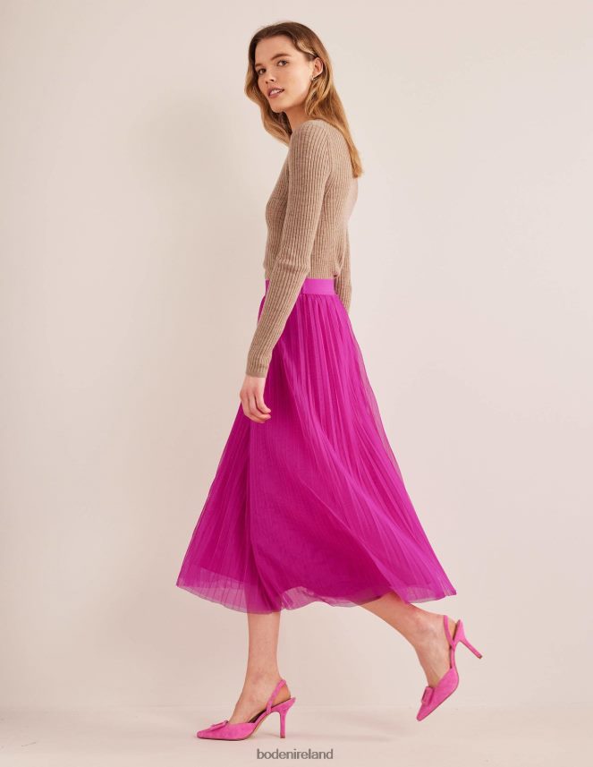 Shocking Pink Clothing Pleated Tulle Skirt Boden Women L466L62251