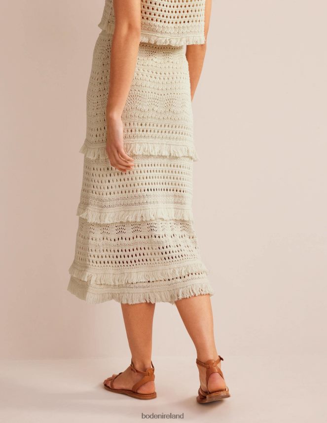 Warm Ivory Clothing Fringe Crochet Knitted Skirt Boden Women L466L62532