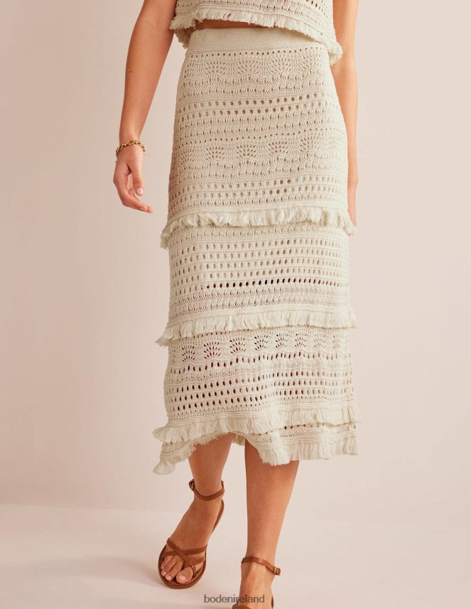 Warm Ivory Clothing Fringe Crochet Knitted Skirt Boden Women L466L62532