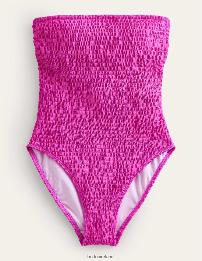 Amazing Pink Clothing Smocked Bandeau Swimsuit Boden Women L466L62450