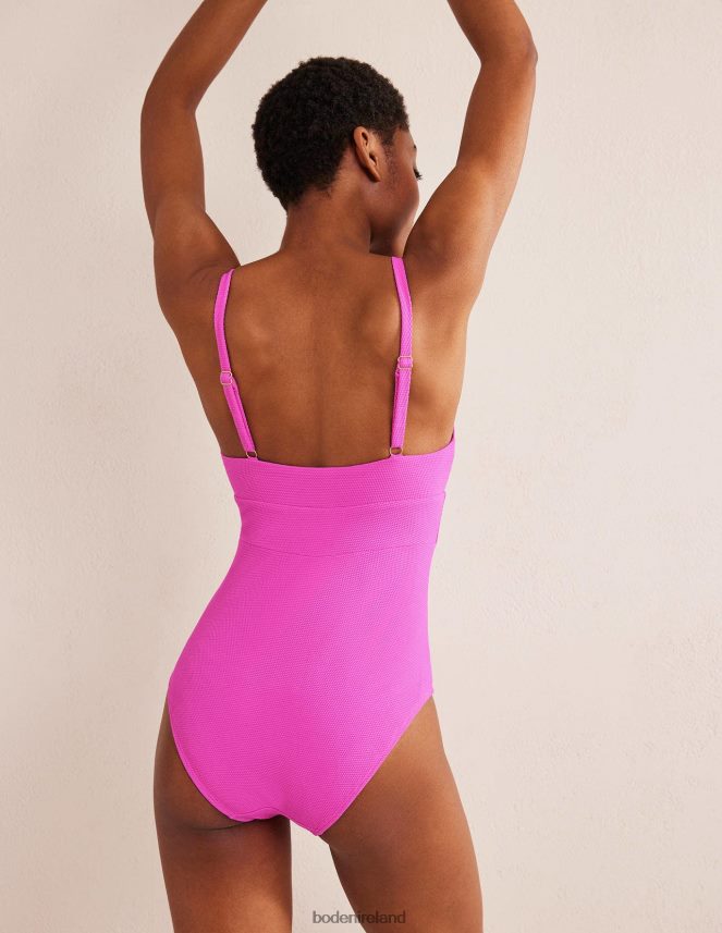 Amazing Pink Honeycomb Clothing Arezzo V-neck Panel Swimsuit Boden Women L466L6234
