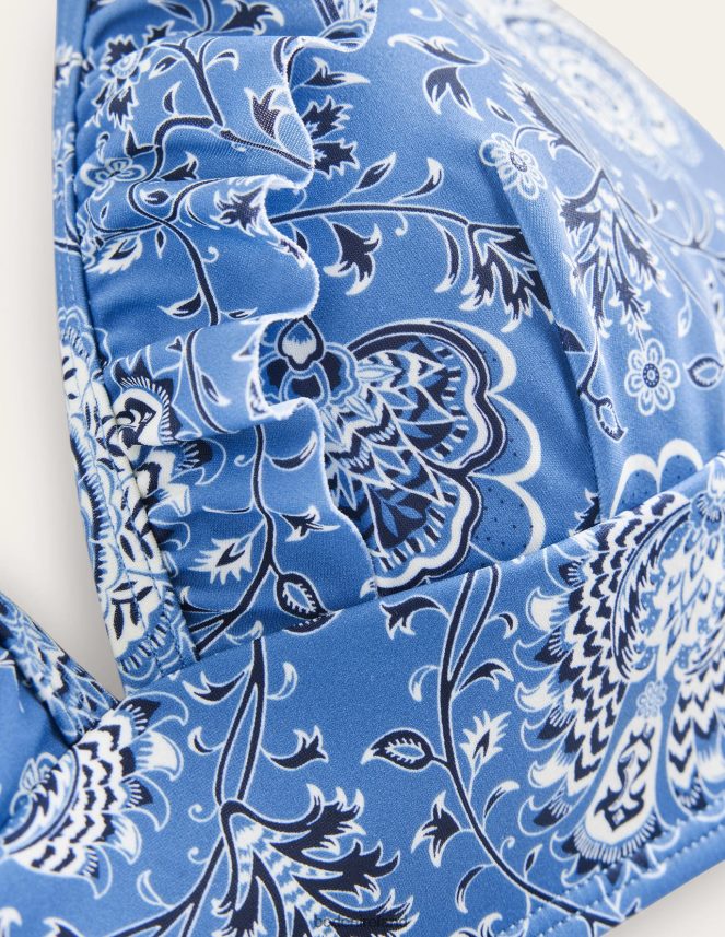 Azure & Gardenia Grove Clothing Palermo Ruffle Bikini Top Boden Women L466L6304