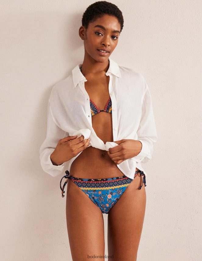 Baleine Blue & Lotus Petal Clothing String Bikini Bottoms Boden Women L466L62092