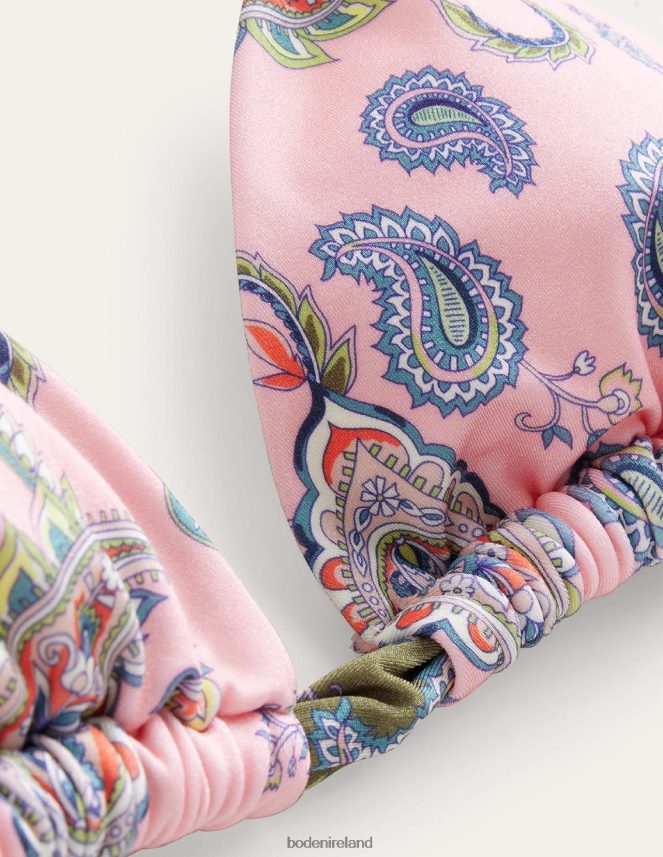 Basil & Paisley Pome Clothing Bead Gather Halter Bikini Top Boden Women L466L61717