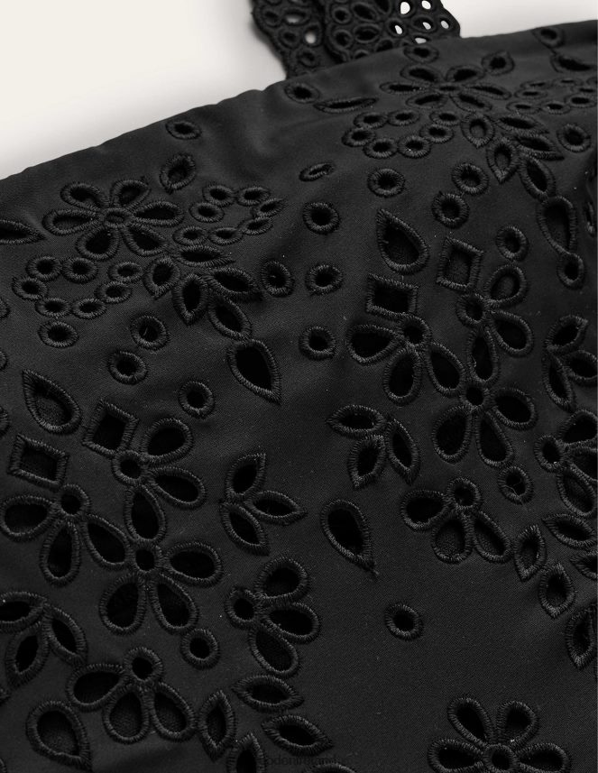 Black Clothing Broderie Square Neck Swimsuit Boden Women L466L61518