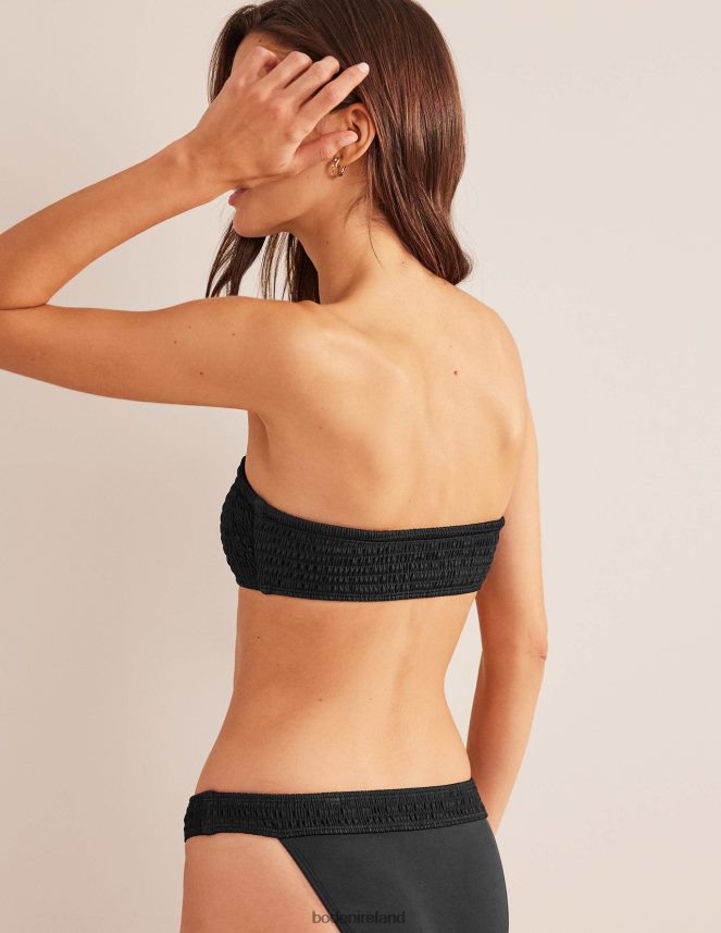 Black Clothing Smocked Bandeau Bikini Top Boden Women L466L62140