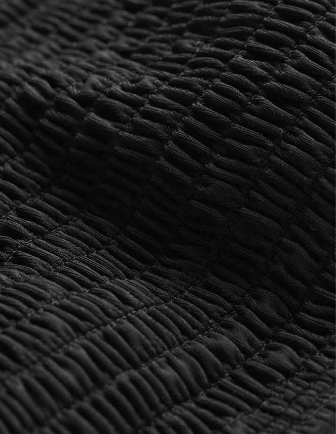 Black Clothing Smocked Bandeau Bikini Top Boden Women L466L62140