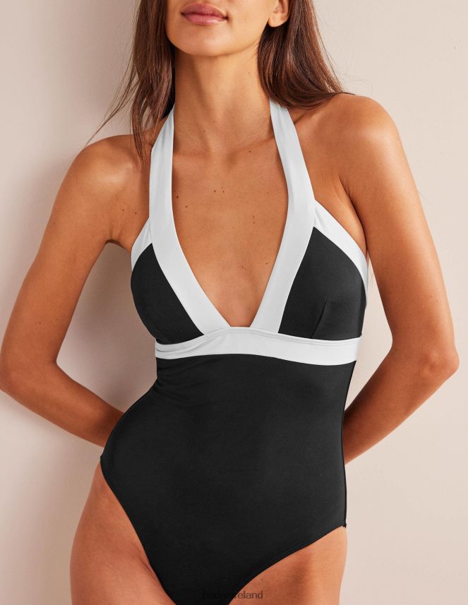 Black Colourblock Clothing Ithaca Halter Swimsuit Boden Women L466L6231