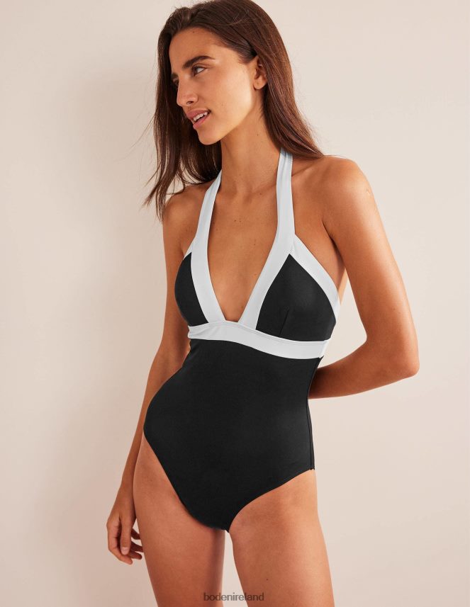 Black Colourblock Clothing Ithaca Halter Swimsuit Boden Women L466L6231