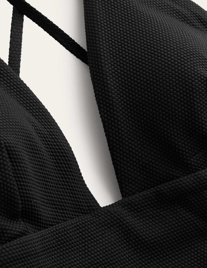 Black & Honeycomb Texture Clothing Cutout Cross Back Swimsuit Boden Women L466L6241