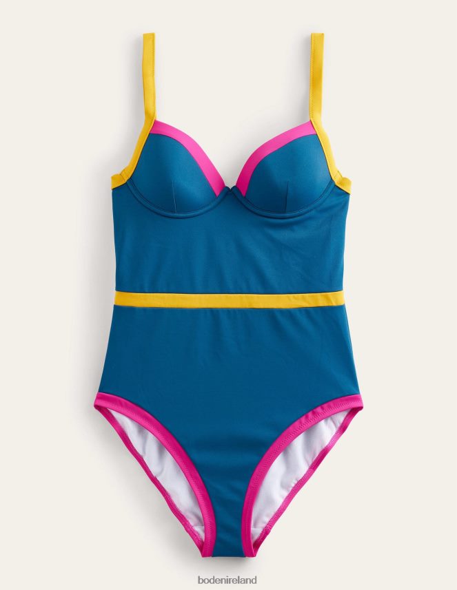 Blue & Yellow Colourblock Clothing Colour Pop Cup Size Swimsuit Boden Women L466L61477