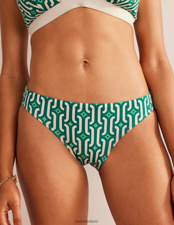 Bright Emerald & Azure Geo Clothing Bikini Bottoms Boden Women L466L6298