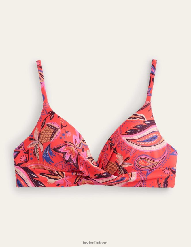 Coral & Paradise Paisley Clothing Capri Cup-size Bikini Top Boden Women L466L61656