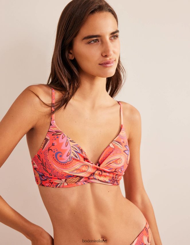 Coral & Paradise Paisley Clothing Capri Cup-size Bikini Top Boden Women L466L61656