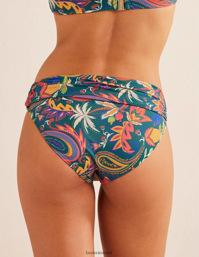 Emerald & Paradise Paisley Clothing Classic Fold Bikini Bottoms Boden Women L466L62453