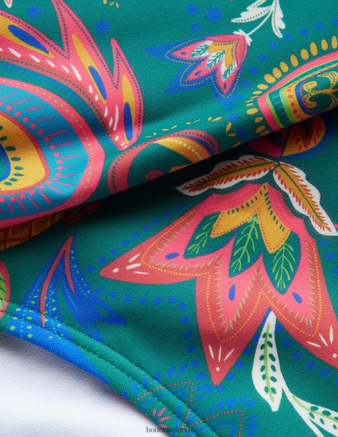 Emerald & Paradise Paisley Clothing Classic Fold Bikini Bottoms Boden Women L466L62453