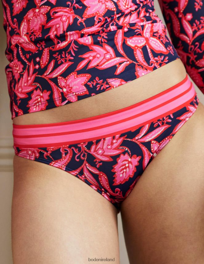 French Navy & Wild Flora Clothing Panel Bikini Bottoms Boden Women L466L62059