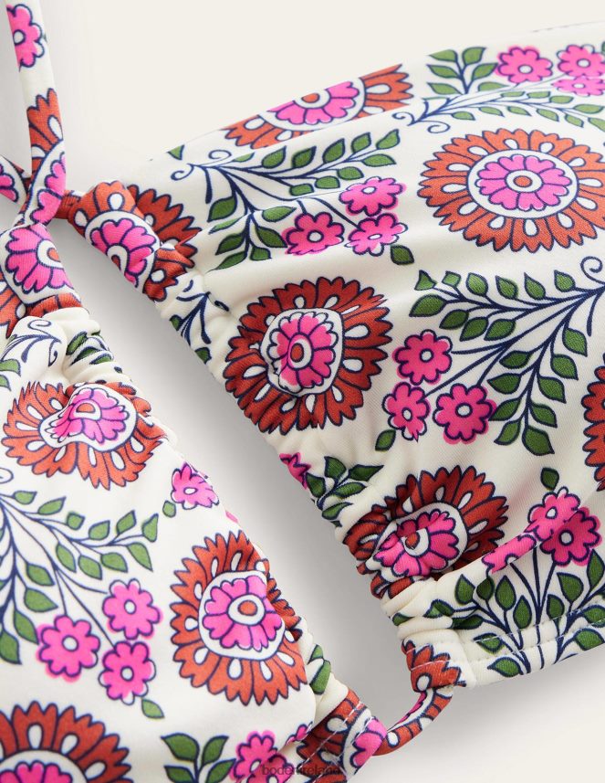 Gin Fizz & Sunflower Sprig Clothing Halterneck Bandeau Bikini Top Boden Women L466L6256