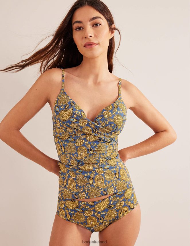 Harvest Gold & Paisley Terrace Clothing Capri Cup-size Tankini Top Boden Women L466L61868