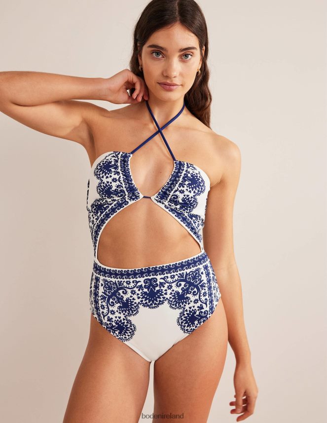 Ivory Floweret Clothing Cut-out Detail String Swimsuit Boden Women L466L61512