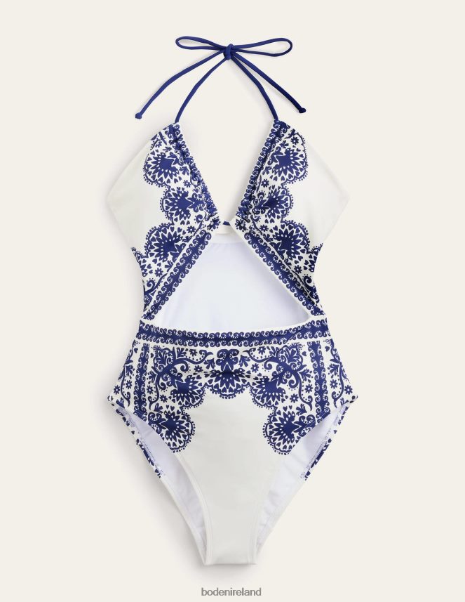 Ivory Floweret Clothing Cut-out Detail String Swimsuit Boden Women L466L61512